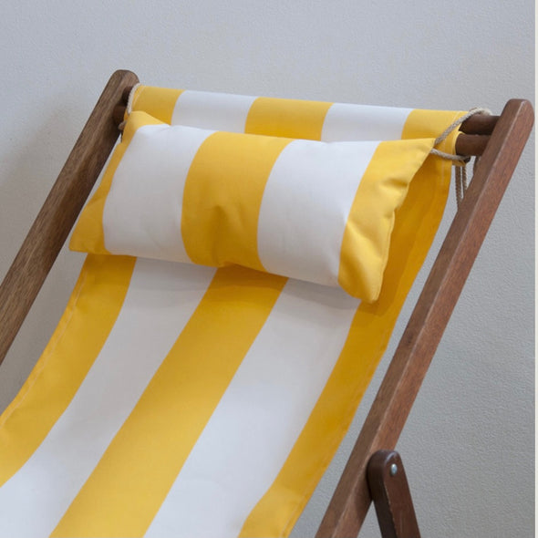 Basic Deckchair with Matching Head Pillow - Sunbrella Block Stripes - Yellow/White