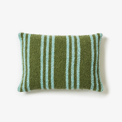 Boucle Thin Stripe - Khaki Blue 60x40cm Cushion
