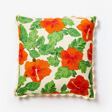 Hibiscus Red 60cm Cushion by Bonnie and Neil
