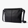Black shoulder bag with a visible brand logo on a white background