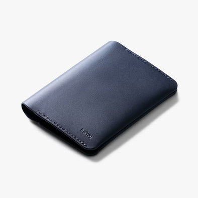 Blue wallet with brand logo on a white background