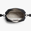 Black bag with a zipper on a white background