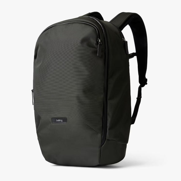 Bellroy Transit Workpack Pro 28L Olive backpack on a white background