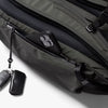 Bellroy Transit Workpack Pro 28L Olive backpack with a keychain attached on a white background