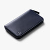 Black leather wallet on a white background