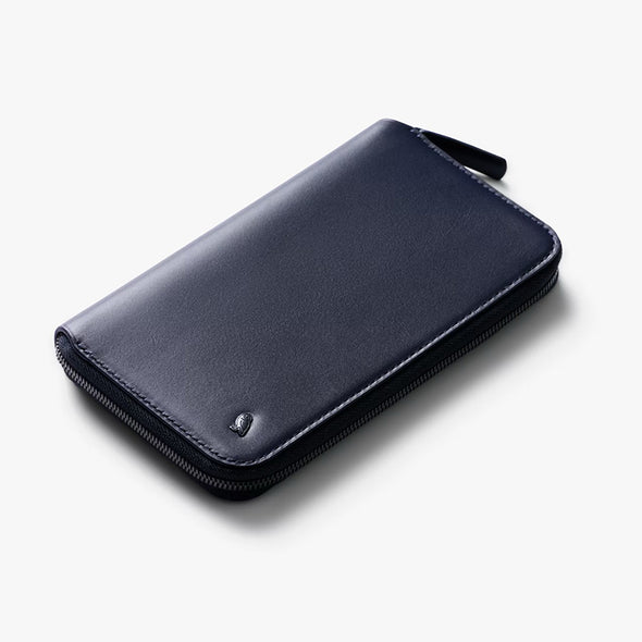 Black leather wallet on a white background