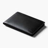 Black leather wallet on a white background