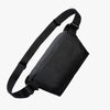 Black waist bag on a white background
