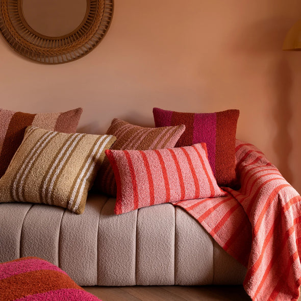 Boucle Thin Stripe - Pink 60x40cm Cushion