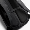 Bellroy Venture Travel Pack 26L Jet Black detail of straps on white back ground