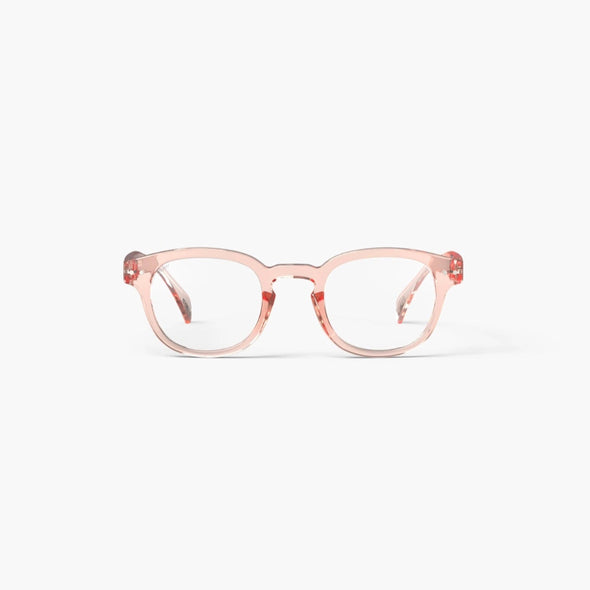 IZIPIZI Reading Glasses Collection #C Pink eyeglasses on a white background