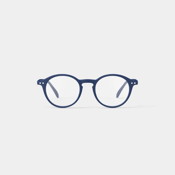 Navy blue IZIPIZI Reading Glasses Collection #D on a white background