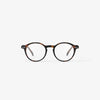 Round eyeglasses with a tortoiseshell frame on a white background