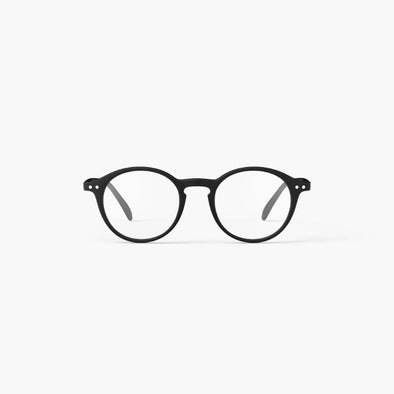 IZIPIZI Reading Glasses Collection #D Black round eyeglasses on a white background