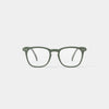 Khaki Green eyeglasses on a white background