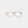 Multicolored eyeglasses on a white background