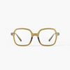Gold-framed eyeglasses on a white background