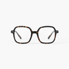 Tortoiseshell eyeglasses on a white background