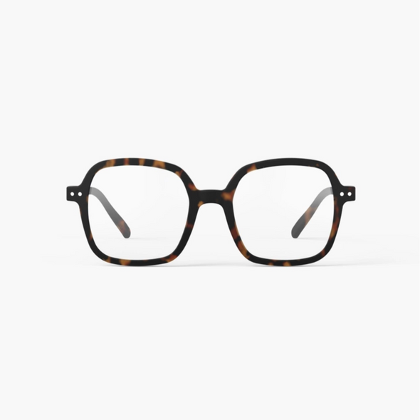 Tortoiseshell eyeglasses on a white background