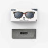Izipizi sunglasses with packaging and case on a white background