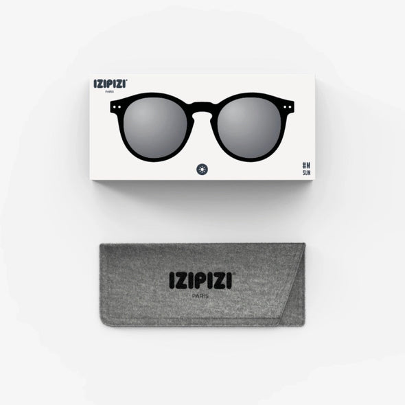 IZIPIZI sunglasses with packaging and case on a white background