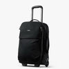 Black rolling suitcase with handle on a white background