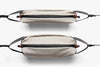 Two ash Bellroy bags with black straps on a white background