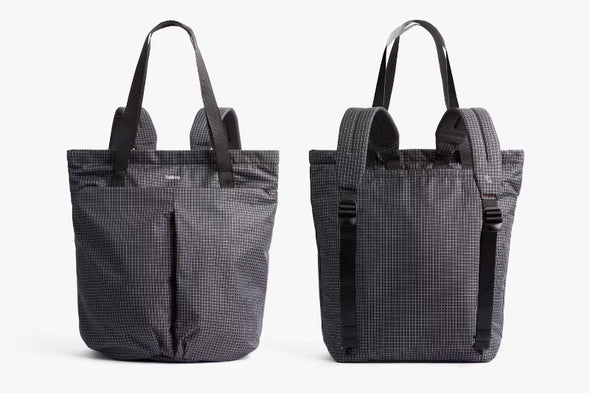 Lite Totepack by Bellroy Arcade Gray with black handles on a white background