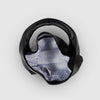 Black diving mask on a light gray background