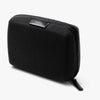 Black zippered pouch with 'bellroy' branding on a white background