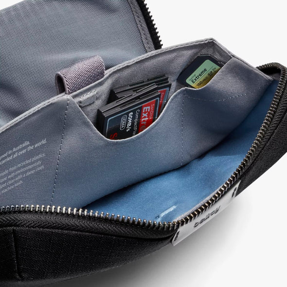 Tech Kit by Bellroy pouch with compartments for memory cards on a white background