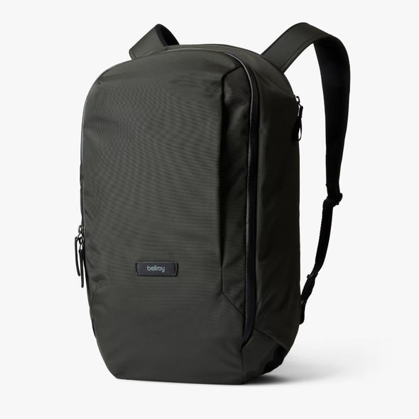 Olive Transit Workpack 20L by Bellroy Navy backpack with a visible brand logo on a white background