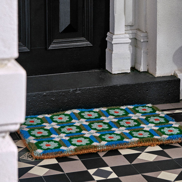 Aster Blue/Green Doormat by Bonnie & Neil
