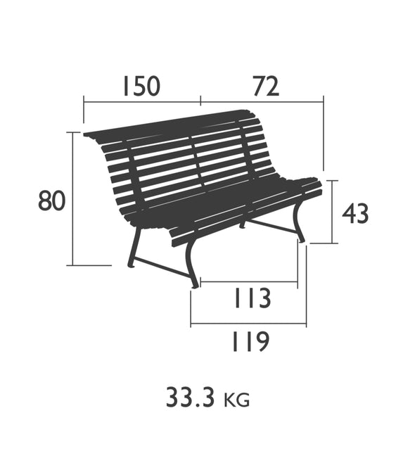 Louisiane Bench 150cm by Fermob
