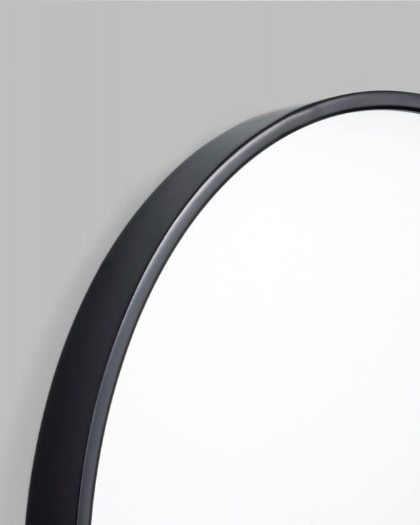 Bella Round Mirror - Black Gloss