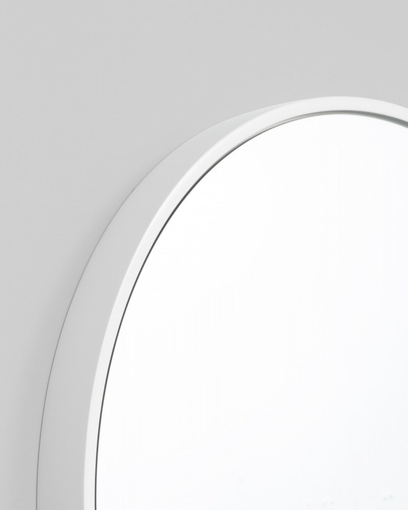 Bella Round Mirror White Gloss 100cm (Custom Order) – pomegranate.com.au