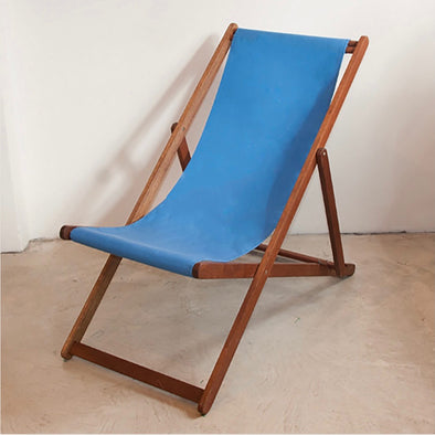 Basic Deckchair with Matching Head Pillow - Sunbrella Plain - Capri Blue