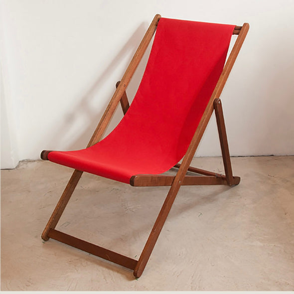 Basic Deckchair with Matching Head Pillow - Sunbrella Plain - Red