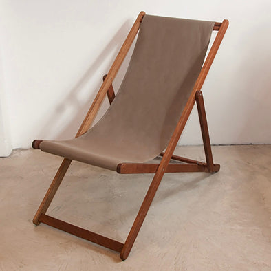 Basic Deckchair with Matching Head Pillow - Sunbrella Plain - Taupe