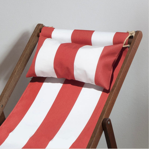 Basic Deckchair with Matching Head Pillow - Sunbrella Block Stripes - Red/White