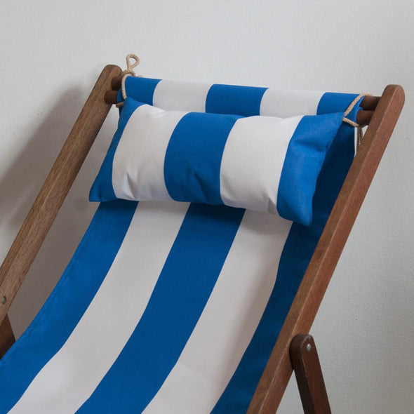 Basic Deckchair with Matching Head Pillow - Sunbrella Block Stripes - Royal Blue/White