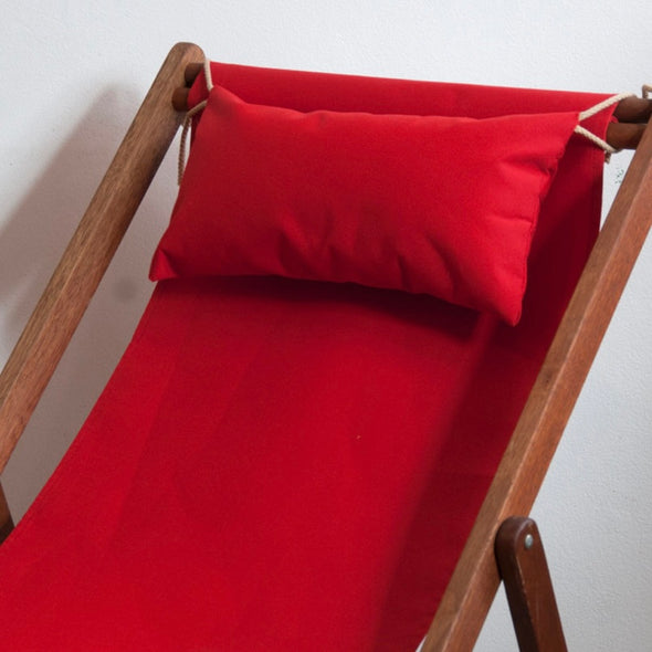 Basic Deckchair with Matching Head Pillow - Sunbrella Plain - Red