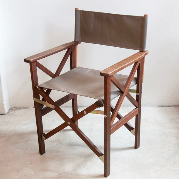 Directors Chair (Hardwood) - Sunbrella Plain - Taupe