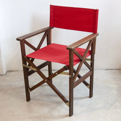 Directors Chair (Hardwood) - Sunbrella Plain - Red
