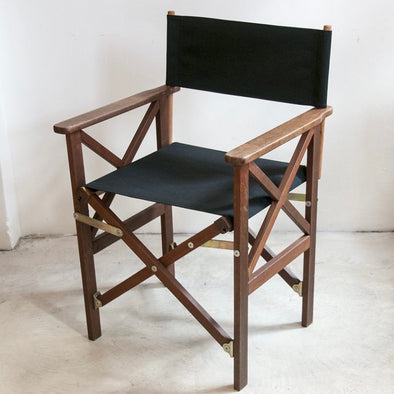 Directors Chair (Hardwood) - Sunbrella Plain - Black