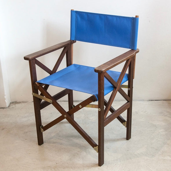 Directors Chair (Hardwood) - Sunbrella Plain - Capri Blue