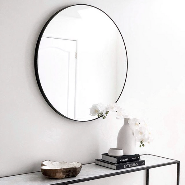 Flynn Round Mirror - Black