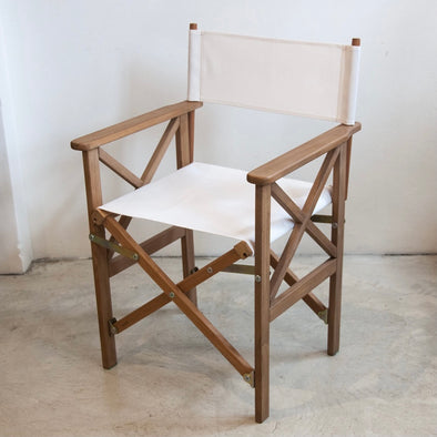 Directors Chair (Teak) - Sunbrella Plain - Natural