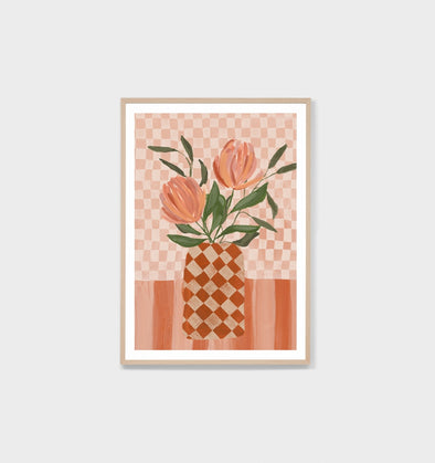 Protea Vase Blush Print