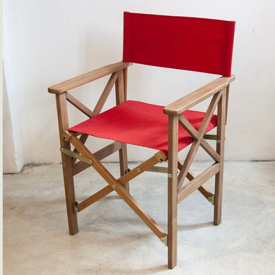 Directors Chair (Teak) - Sunbrella Plain - Red